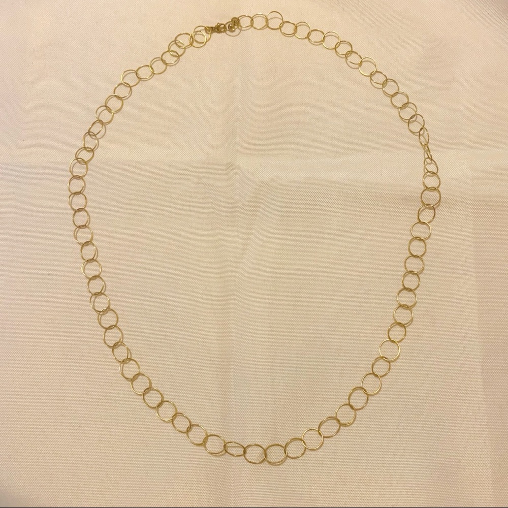 925 Gold Tone Link Necklace 27”